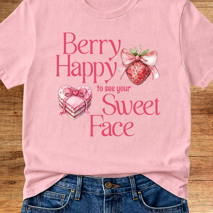 Berry Happy to See Your Sweet Face Teacher T-Shirt - teachngear