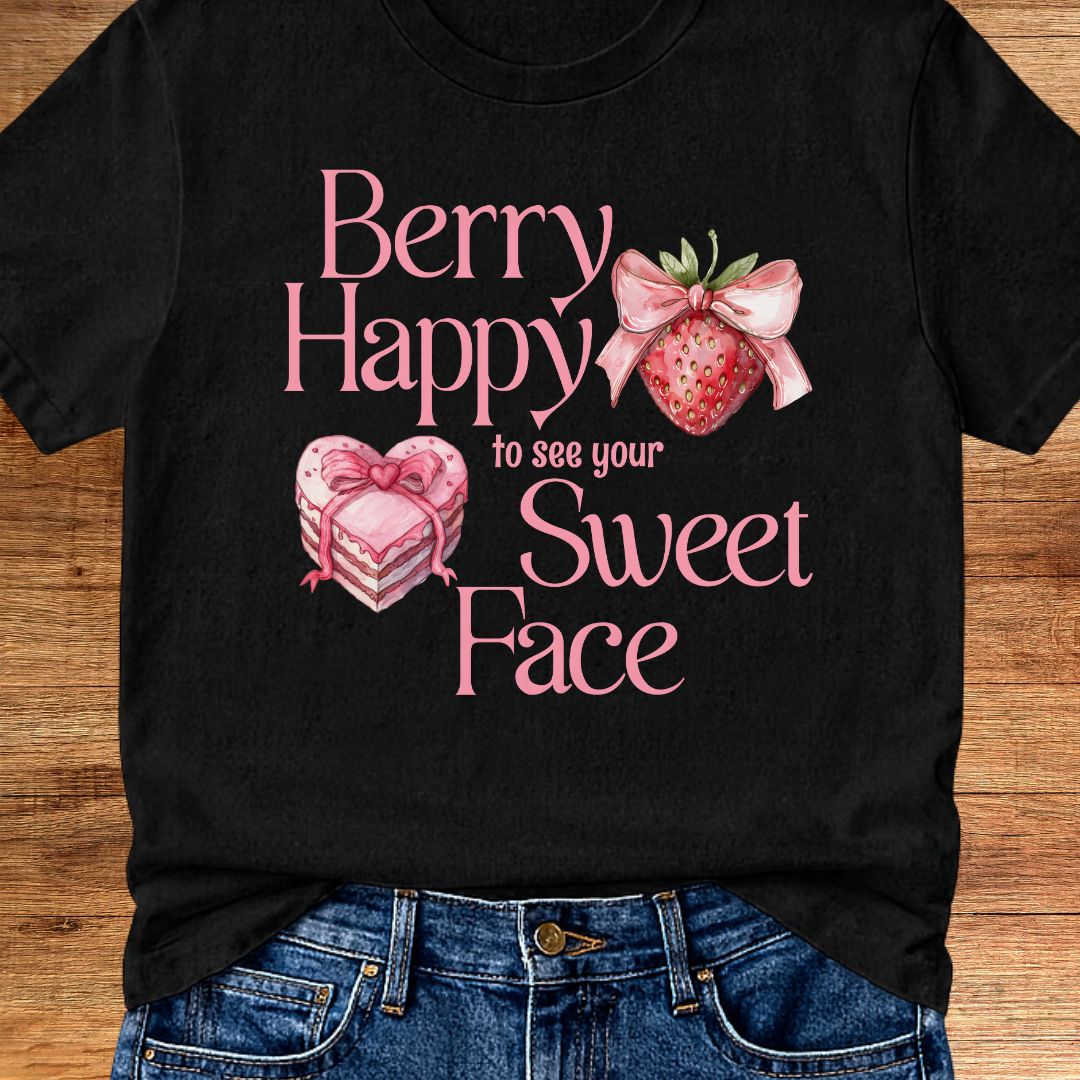Berry Happy to See Your Sweet Face Teacher T-Shirt - teachngear
