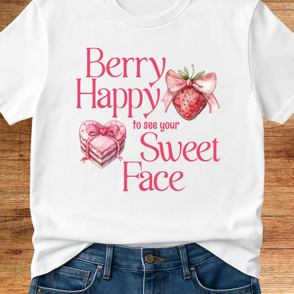 Berry Happy to See Your Sweet Face Teacher T-Shirt - teachngear