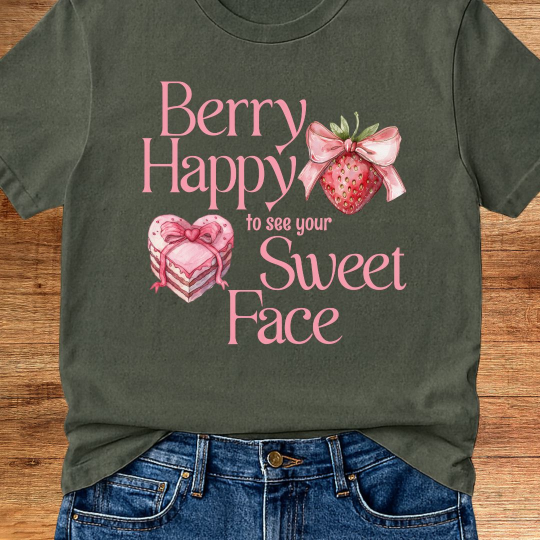 Berry Happy to See Your Sweet Face Teacher T-Shirt - teachngear