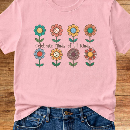 Celebrate Minds of all Kinds Teacher T-Shirt - teachngear