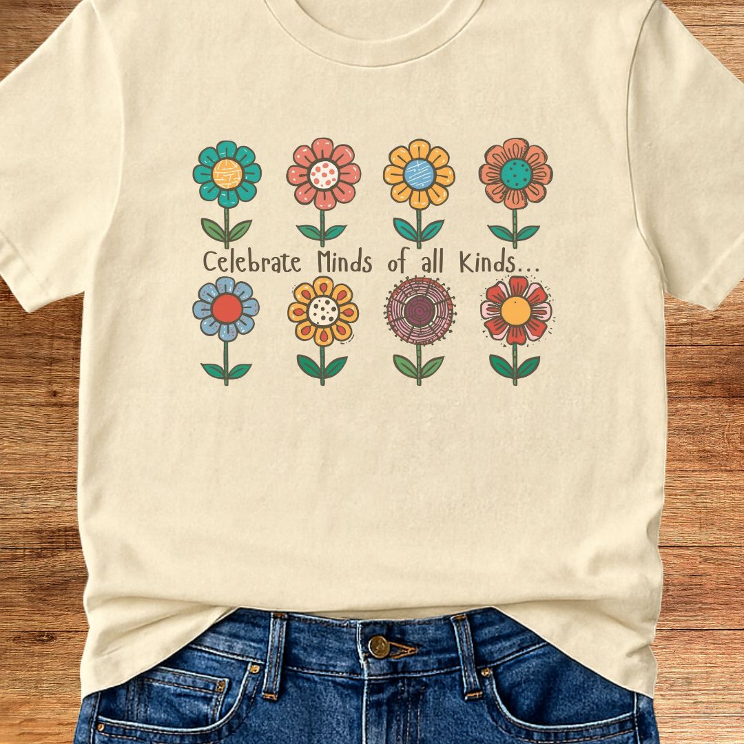 Celebrate Minds of all Kinds Teacher T-Shirt - teachngear