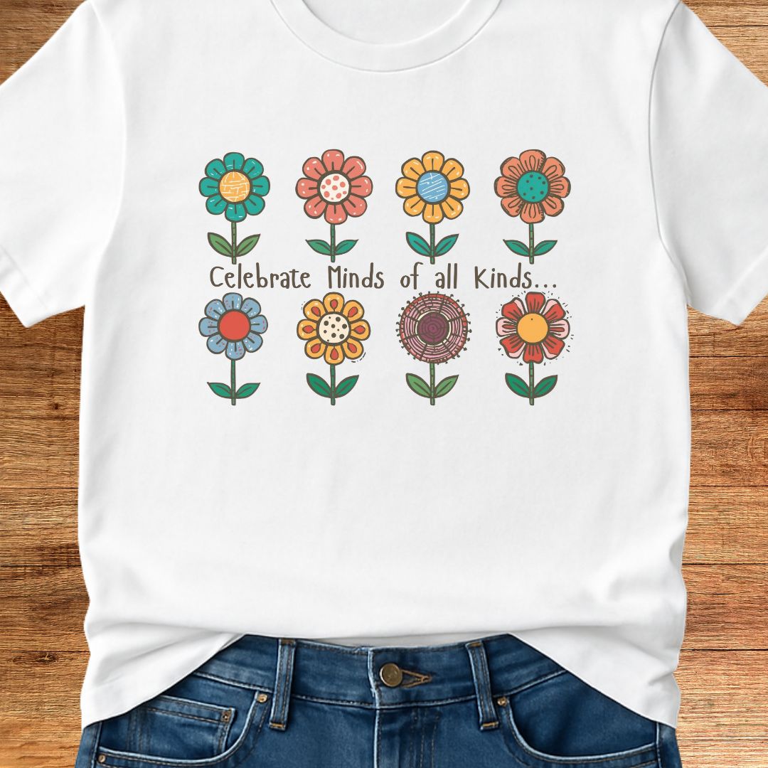 Celebrate Minds of all Kinds Teacher T-Shirt - teachngear