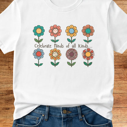 Celebrate Minds of all Kinds Teacher T-Shirt - teachngear
