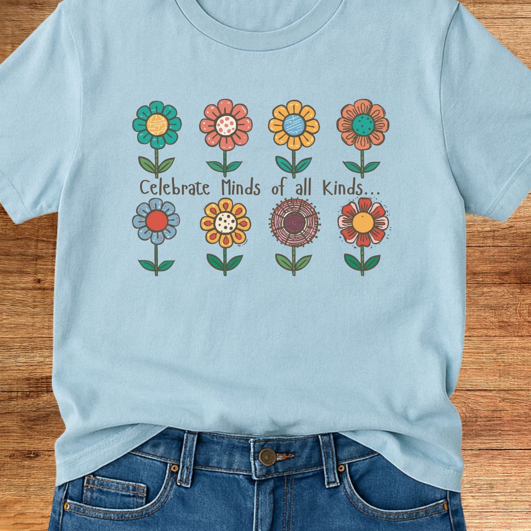 Celebrate Minds of all Kinds Teacher T-Shirt - teachngear