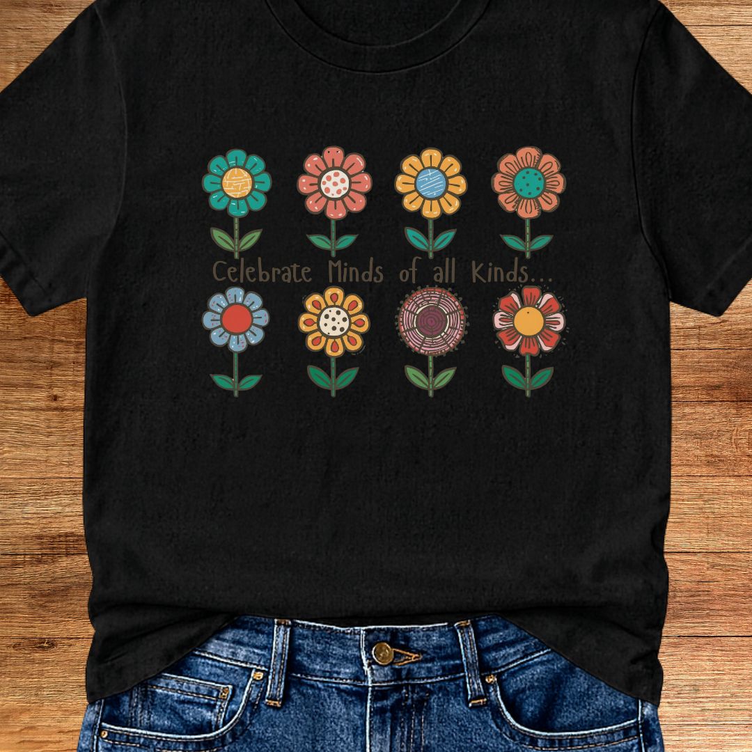 Celebrate Minds of all Kinds Teacher T-Shirt - teachngear