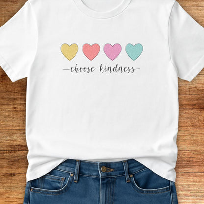 Choose Kindness Mini Hearts Teacher T-Shirt - teachngear