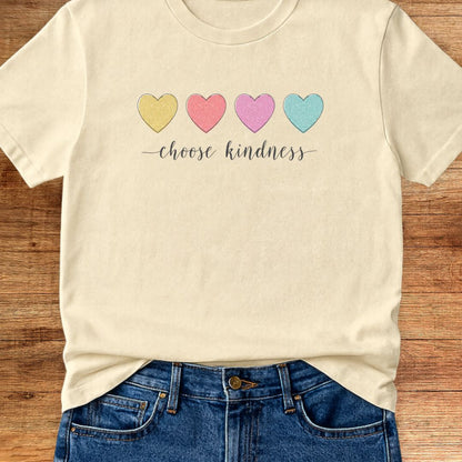 Choose Kindness Mini Hearts Teacher T-Shirt - teachngear