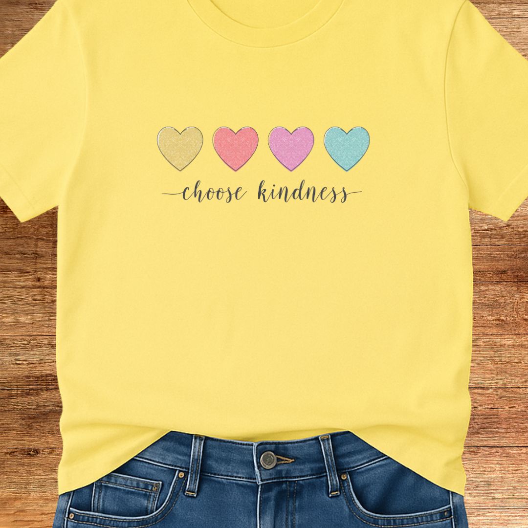 Choose Kindness Mini Hearts Teacher T-Shirt - teachngear