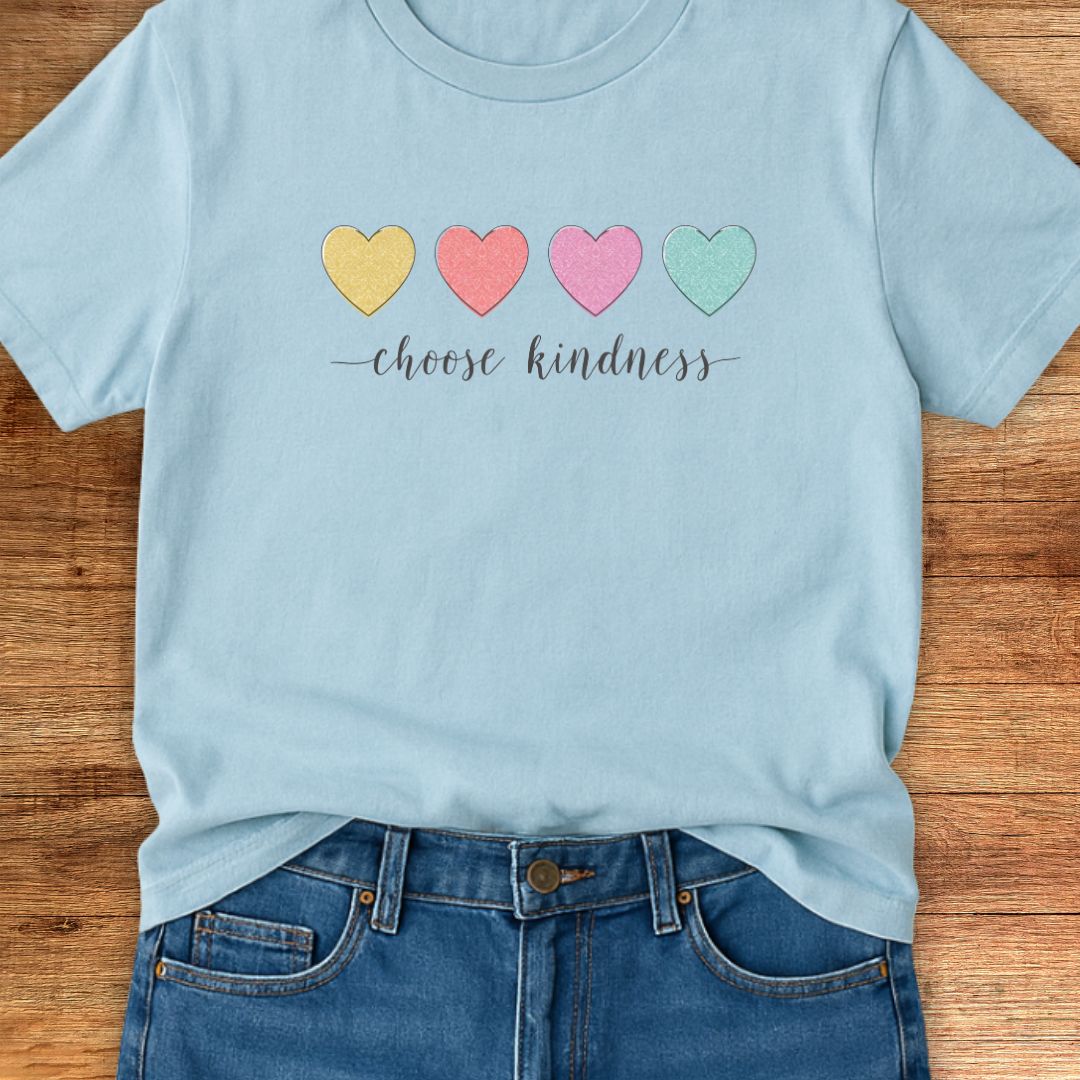 Choose Kindness Mini Hearts Teacher T-Shirt - teachngear