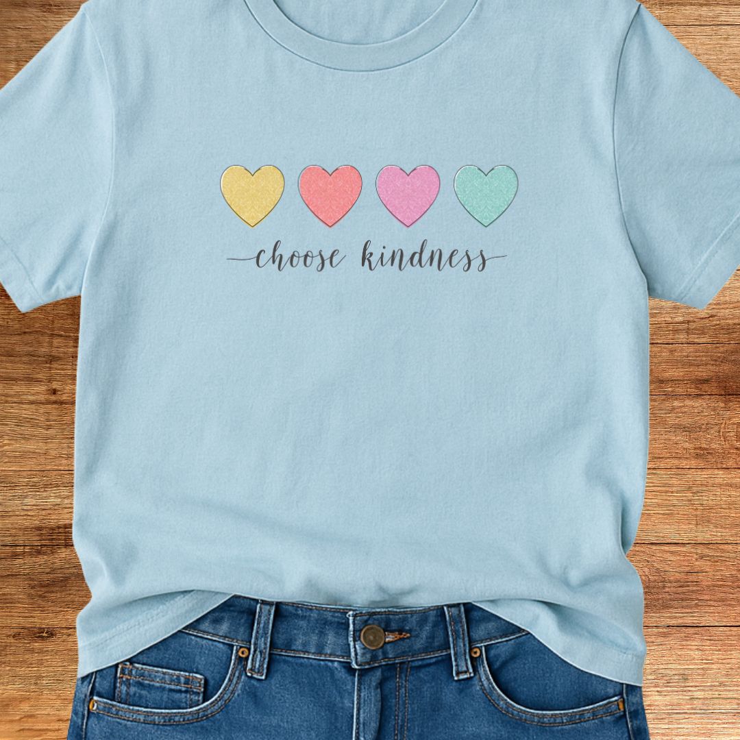 Choose Kindness Mini Hearts Teacher T-Shirt - teachngear