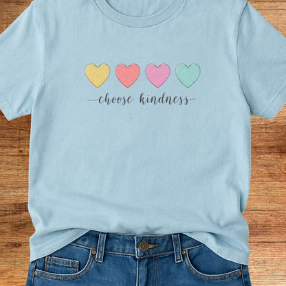 Choose Kindness Mini Hearts Teacher T-Shirt - teachngear
