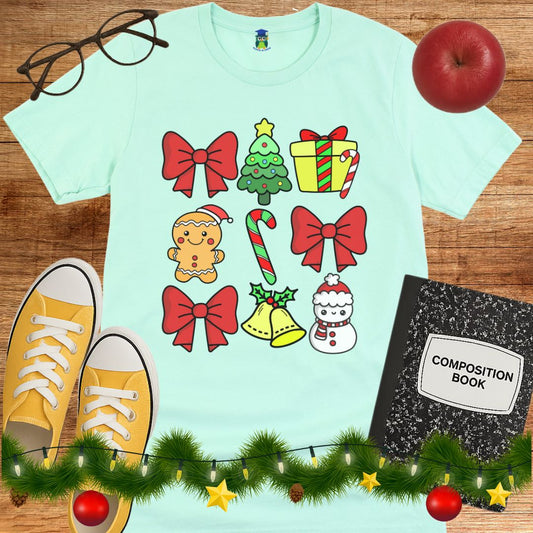 Christmas Icons Teacher Shirt - teachngear