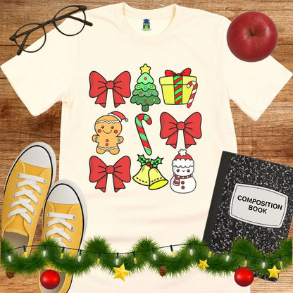 Christmas Icons Teacher Shirt - teachngear