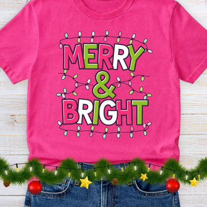 Christmas Merry and Bright Teacher Shirt - teachngear