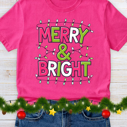 Christmas Merry and Bright Teacher Shirt - teachngear