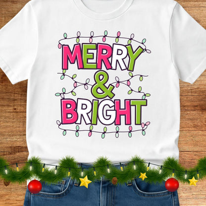 Christmas Merry and Bright Teacher Shirt - teachngear