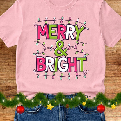 Christmas Merry and Bright Teacher Shirt - teachngear
