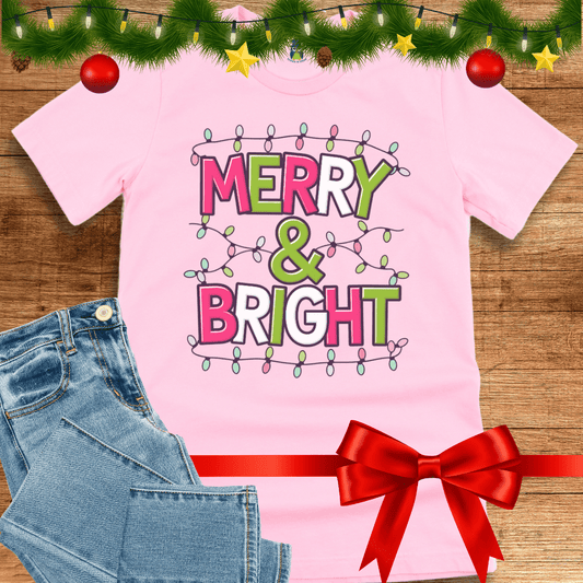 Christmas Merry and Bright Teacher Shirt - teachngear
