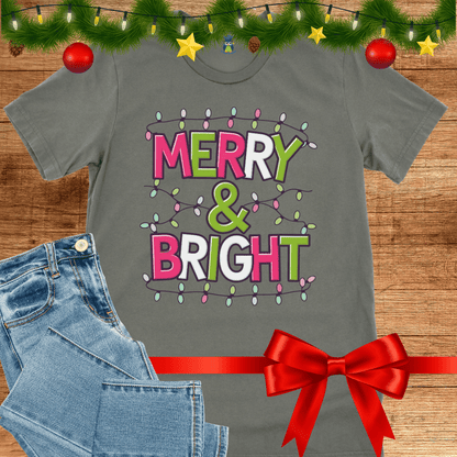 Christmas Merry and Bright Teacher Shirt - teachngear