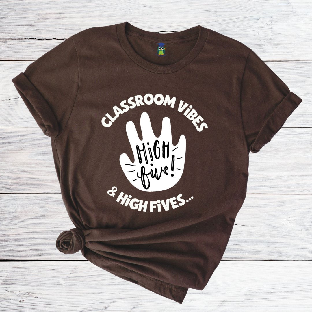 Classroom Vibes and High Fives Teacher Shirt - teachngear