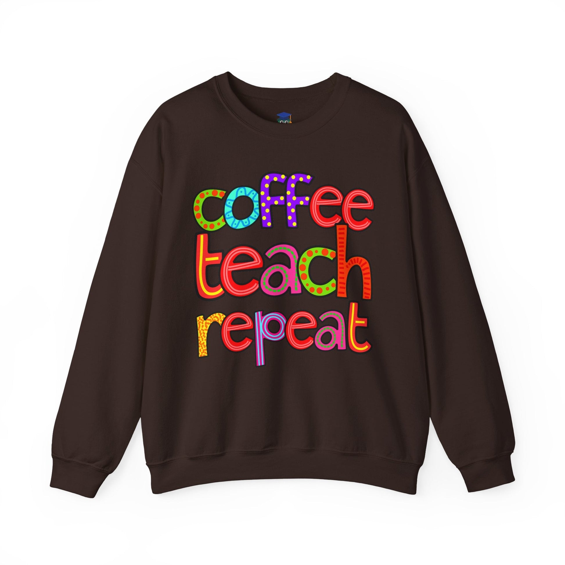 Coffee Teach Repeat Teacher Sweatshirt - teachngear