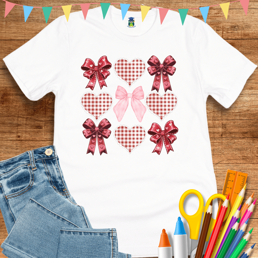 Coquette Bows Teacher T-Shirt - teachngear