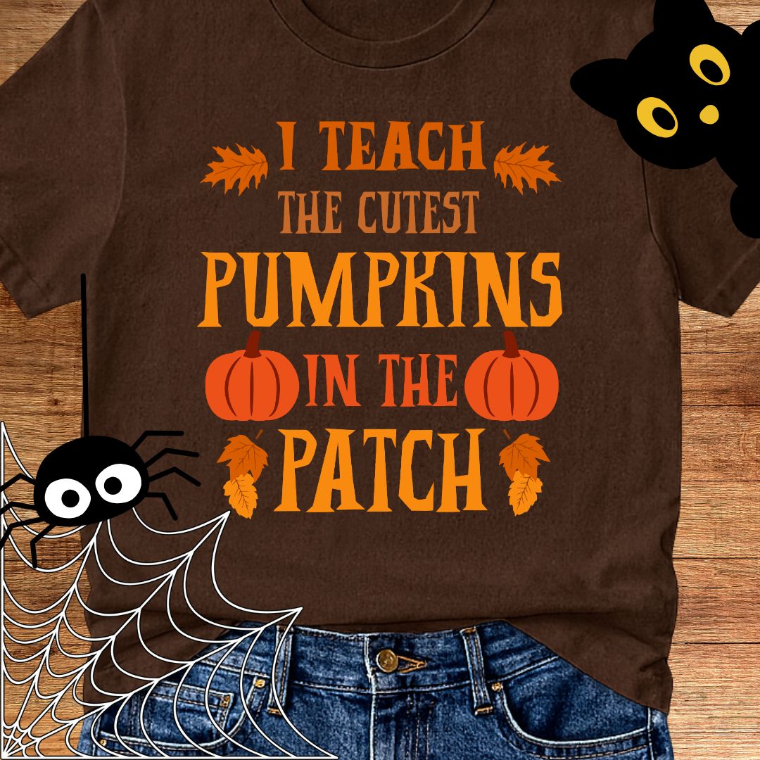 Cutest Pumpkins in the Patch Halloween Teacher T-Shirt - teachngear