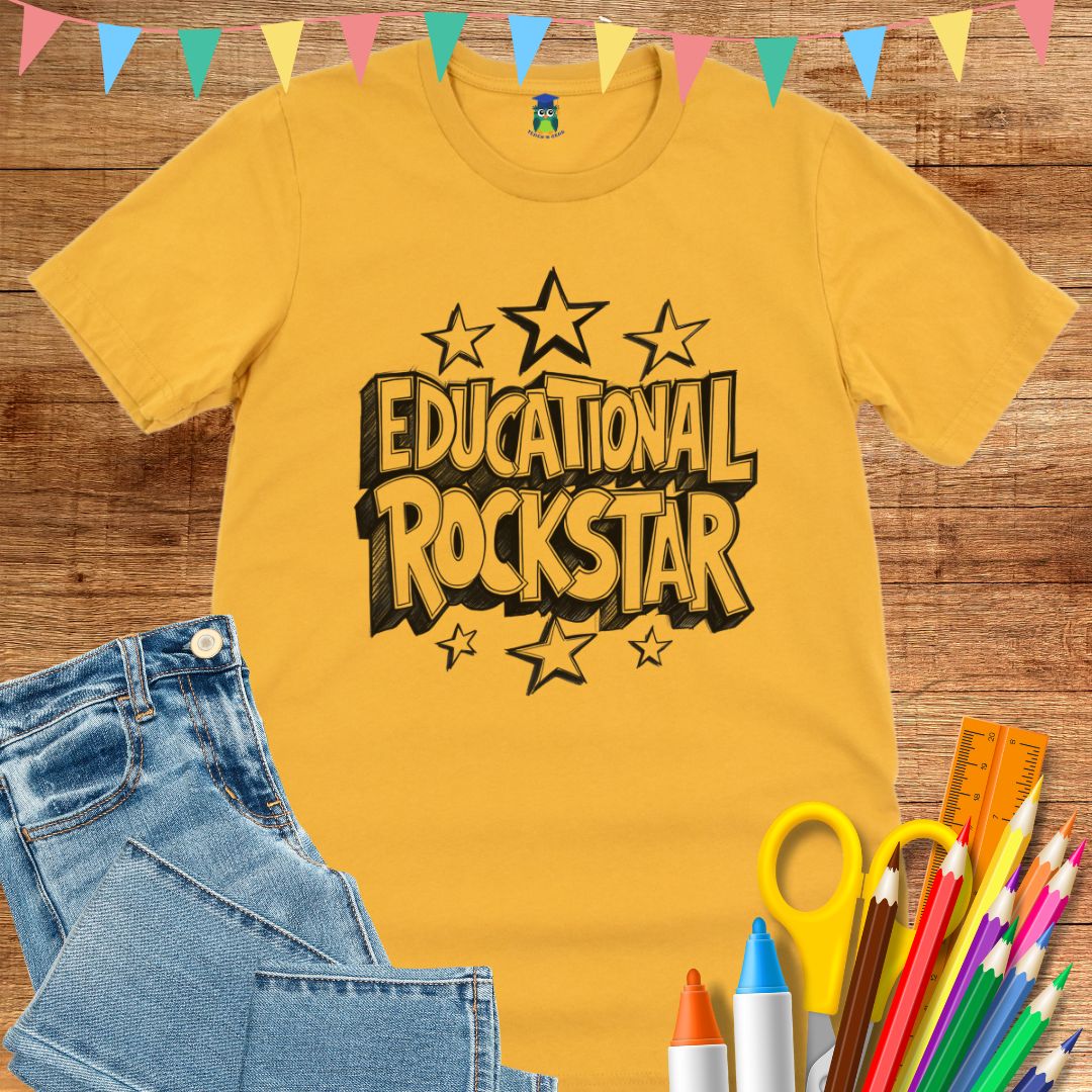 Educational Rockstar Teacher T-Shirt - teachngear