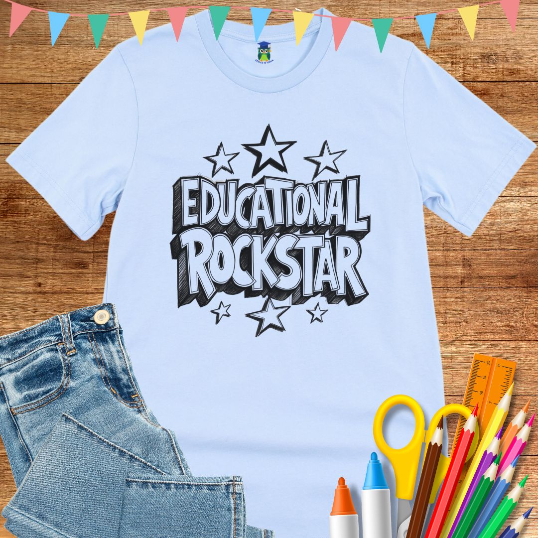 Educational Rockstar Teacher T-Shirt - teachngear
