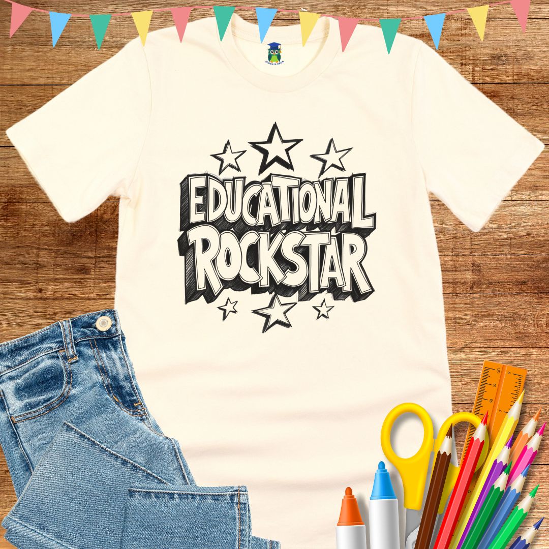 Educational Rockstar Teacher T-Shirt - teachngear
