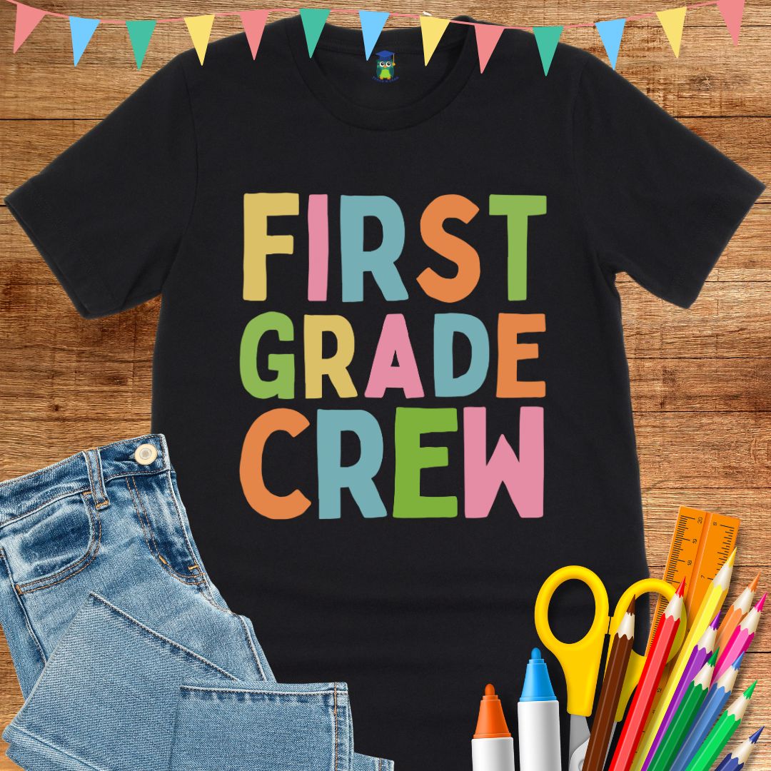 First Grade Crew Teacher T-Shirt - teachngear