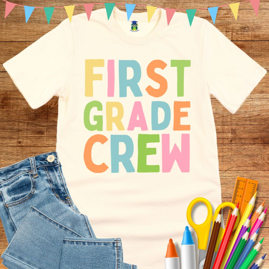 First Grade Crew Teacher T-Shirt - teachngear