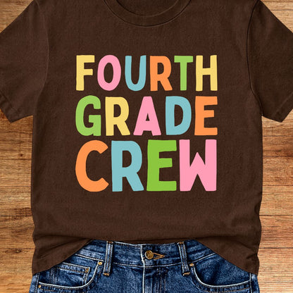 Fourth Grade Crew Teacher T-Shirt - teachngear