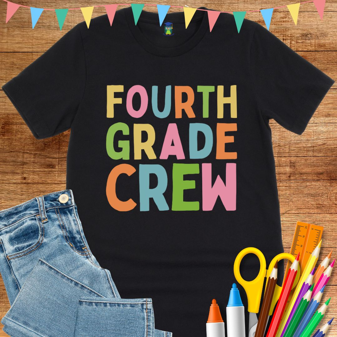Fourth Grade Crew Teacher T-Shirt - teachngear