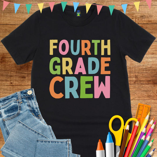 Fourth Grade Crew Teacher T-Shirt - teachngear