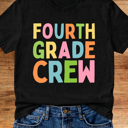 Fourth Grade Crew Teacher T-Shirt - teachngear