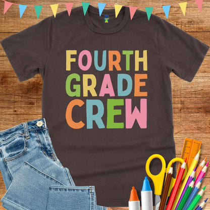 Fourth Grade Crew Teacher T-Shirt - teachngear