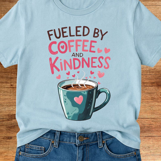 Fueled by Coffee and Kindness Teacher T-Shirt - teachngear