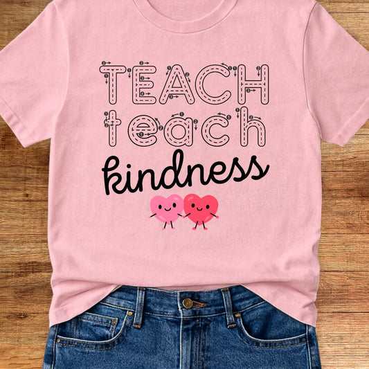 Handwriting Teach Kindness Teacher T-Shirt - teachngear