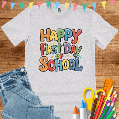 Happy First Day of School Teacher T-Shirt - teachngear