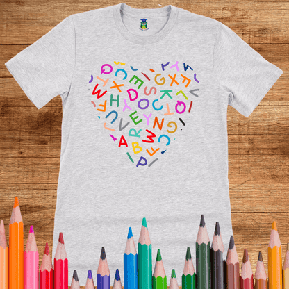 Heart Letters Teacher Shirt - teachngear