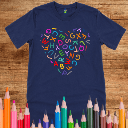 Heart Letters Teacher Shirt - teachngear