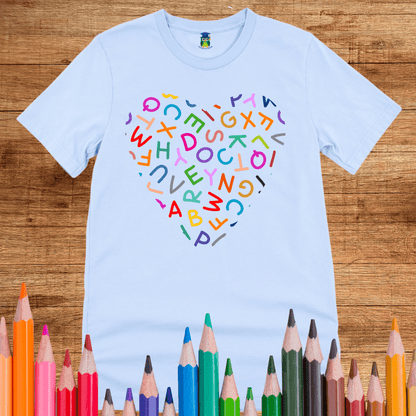 Heart Letters Teacher Shirt - teachngear