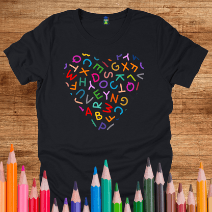 Heart Letters Teacher Shirt - teachngear
