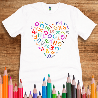 Heart Letters Teacher Shirt - teachngear