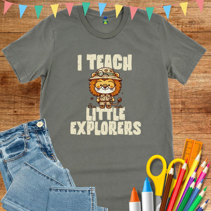 I Teach Little Explorers Teacher T-Shirt - teachngear
