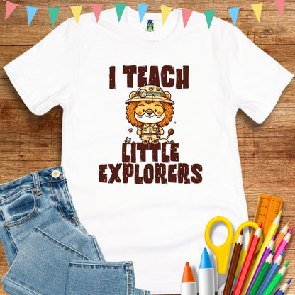 I Teach Little Explorers Teacher T-Shirt - teachngear