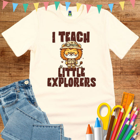 I Teach Little Explorers Teacher T-Shirt - teachngear