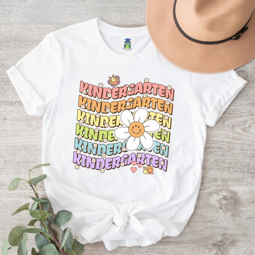 Kindergarten Daisy Teacher Shirt - teachngear